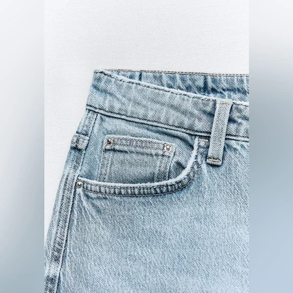 ZARA NEW WITH TAGS Z1975 DENIM MIDI SKIRT - Picture 11 of 12